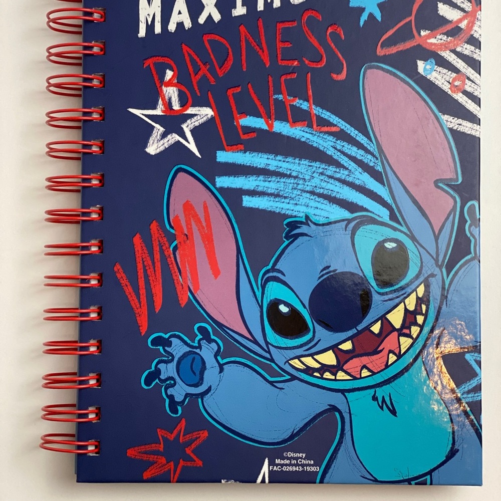 Disney Stitch Double Side Blue and Red Notebook